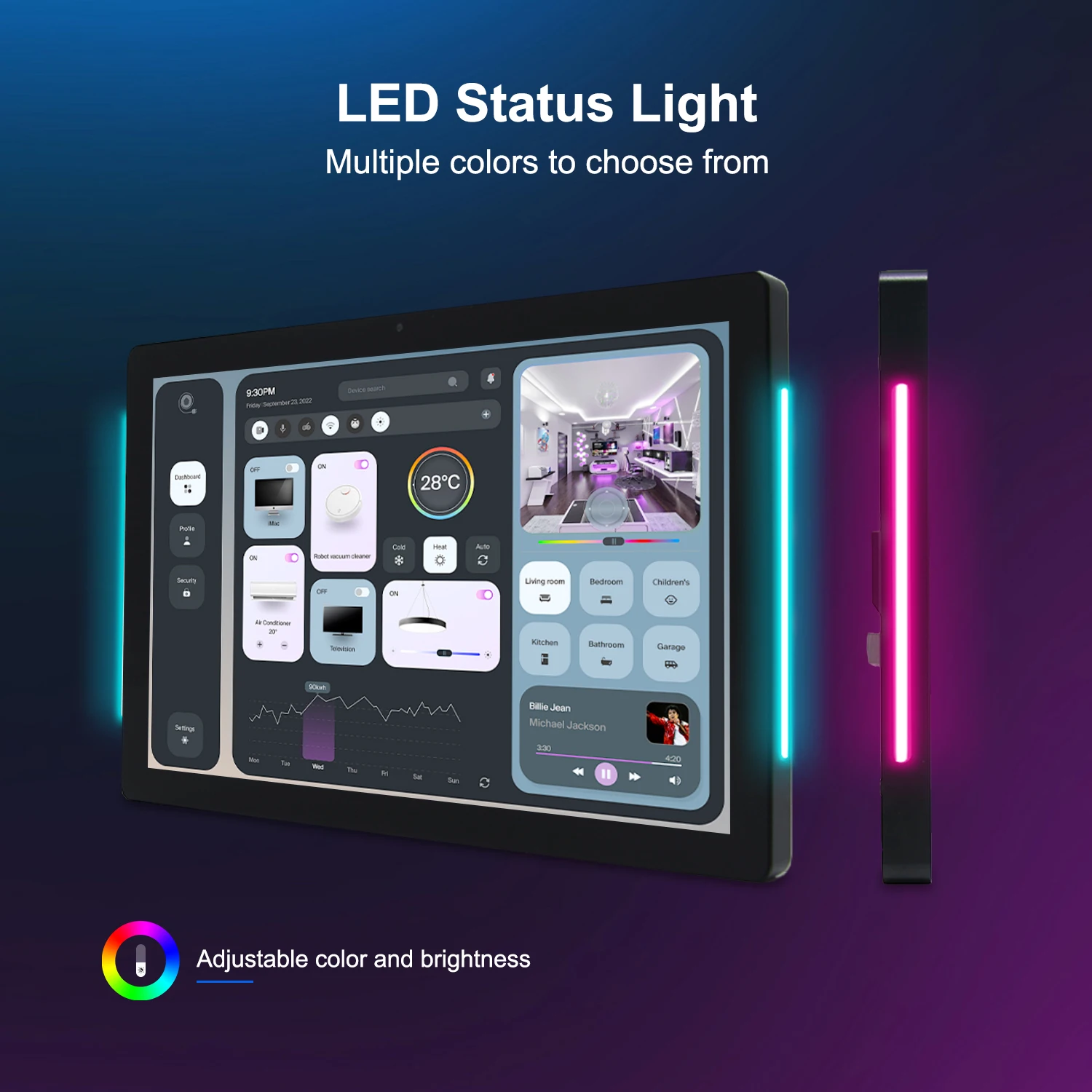 스마트 홈 안드로이드 태블릿 컨트롤 패널 벽걸이형 10인치 RK3566 4+32GB POE RS485 IPS 터치 스크린 패널