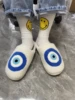 AD Best Selling Blue Evil Eyes Fashion Pattern Retro Nice Cute Soft Warm Winter Slippers For Unisex 6