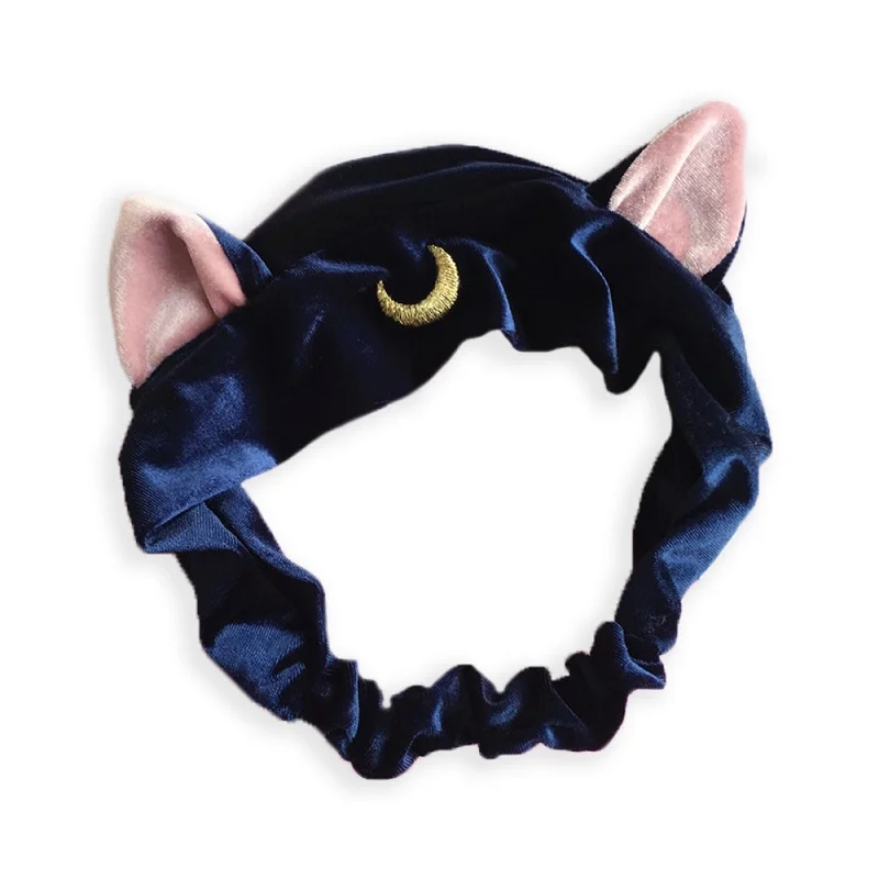 Anime Moon Luna Cat Ears Hair Band Hair Accessories Headband Cosplay Cartoon Cute Face Washing Clean Makeup Tool Lolita Headwear