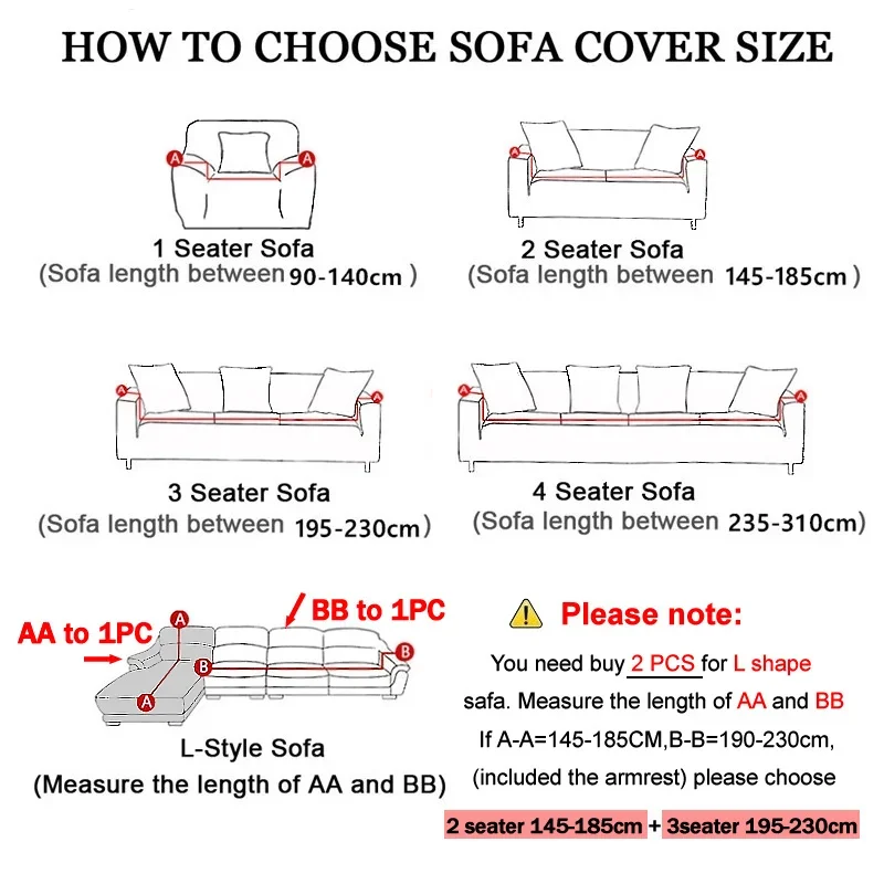 1/2/3/4 Seater Geometric Sofa Cover Stretch Spandex L Shape Sofa Covers Chaise Longue Corner Couch Slipcover Furniture Protector