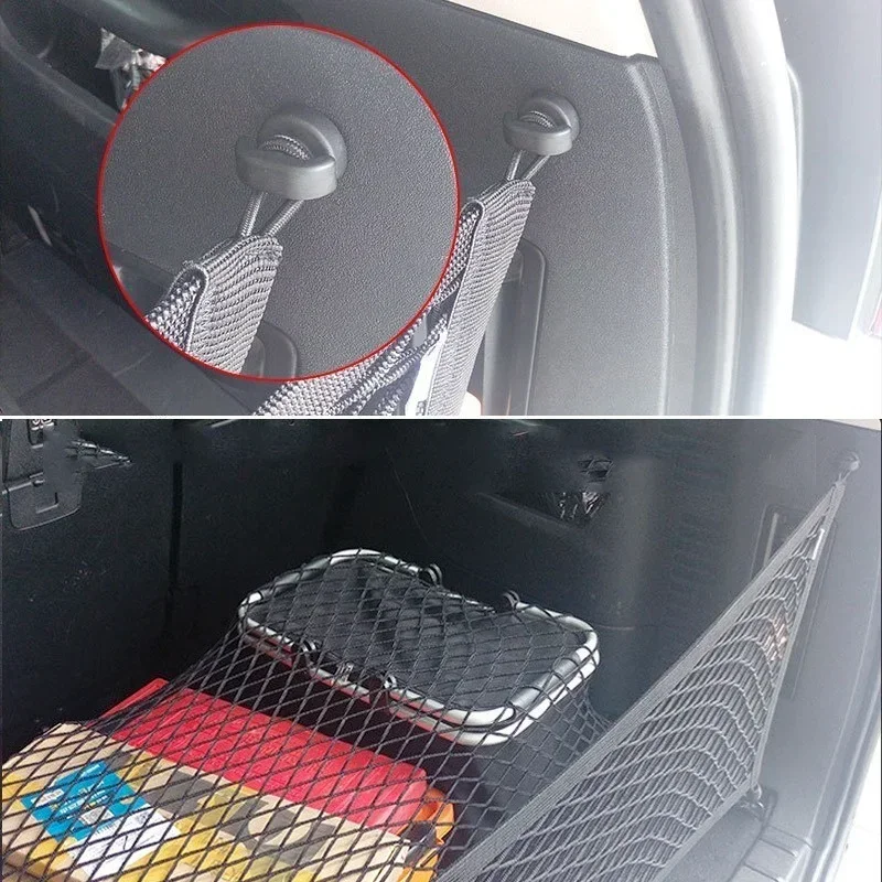 Black PA66 Car Trunk Net Hook Storage Clip Organizer