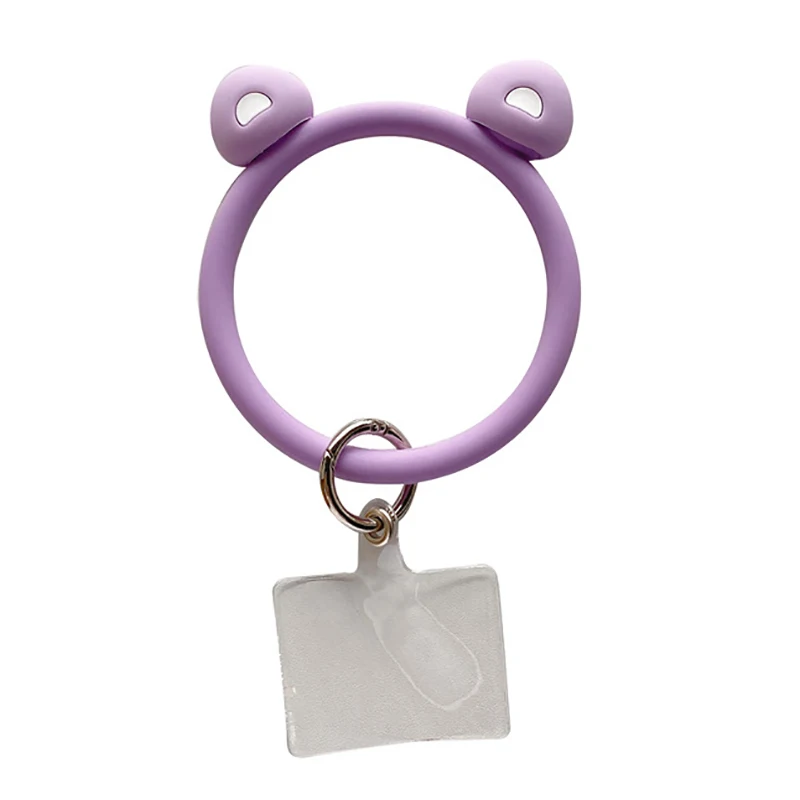 Silicone Bracelet Circle Pendant Mobile Phone Lanyard Wrist Strap Cartoon Cute Lanyard Phone Case Universal Anti-lost Sling