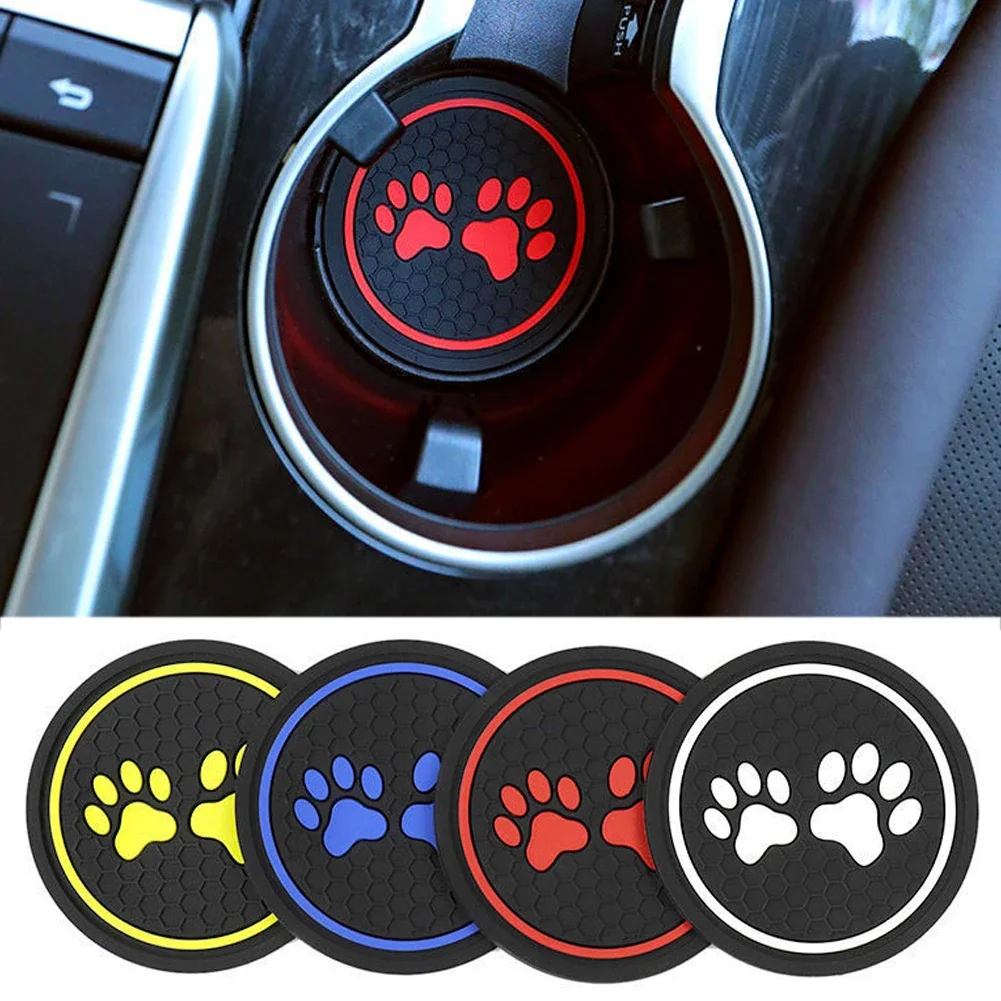 1 Pair Car Coasters Cup Mat Universal Holder Anti Slip Bottle Pad Insert Pads Interior Water Cups Car Accessories