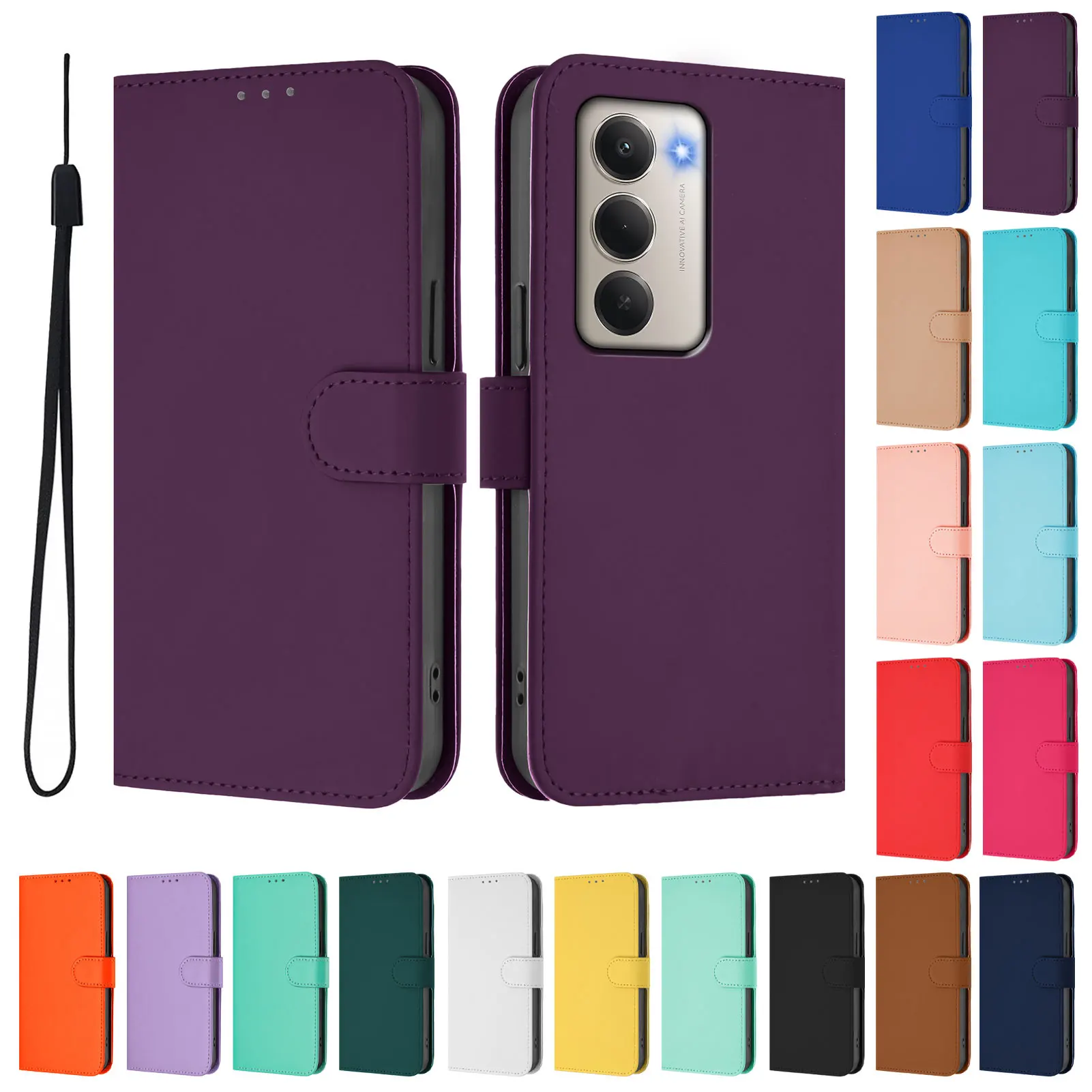 Luxury Leather Wallet Flip Cover with Magnetic Buckle and Premium Handcrafted Finish