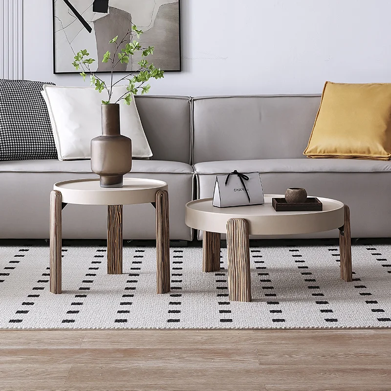 

Xl Size round Coffee Table Combination Creative Modern and Simple Living Room Silent Wind Net Red round Tea Table