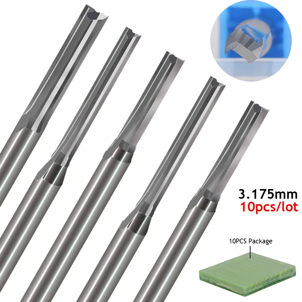50pieces3175mmStraightRouterBits2FlutesWoodworkingCarving
