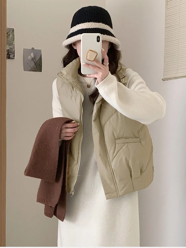 

Women Autumn Winter Vests Korean Version Down Cotton Vest 2023 New Fashion Outwear Foreign Style Vest Student Coat D4554