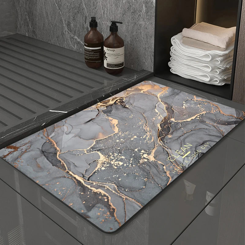 

Wholesale best price shower Mat Quick Drying Bathroom Rug Nappa Skin Floor Morandi Bath Mat Home Carpet