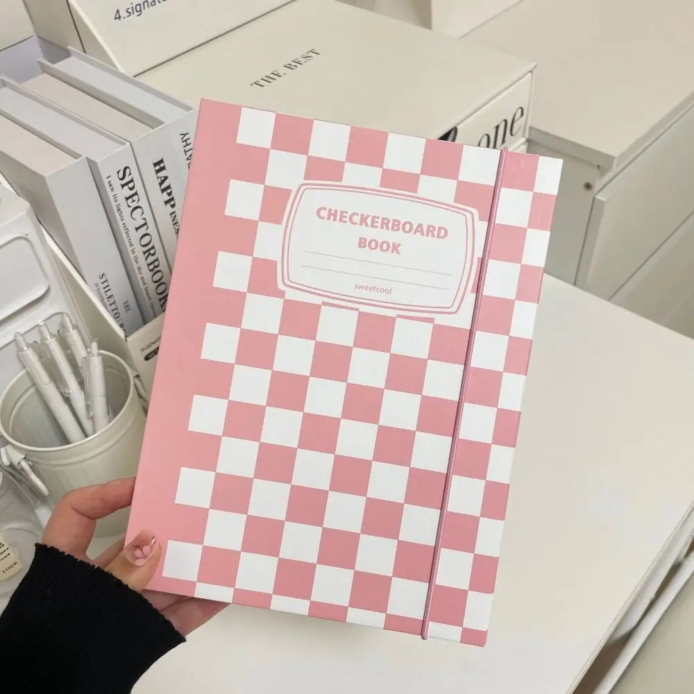 Checkerboard A5 Kpop Idol Photocard Binder Hard Cover Loose-leaf Photo Card Holder 6-hole Book Jacket Collection Book