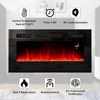 Fireplace Entertainment Center Set, Includes 70" Fireplace TV Stand & 2 LED Highgloss Bookcases, Modern Storage Cabinets 5