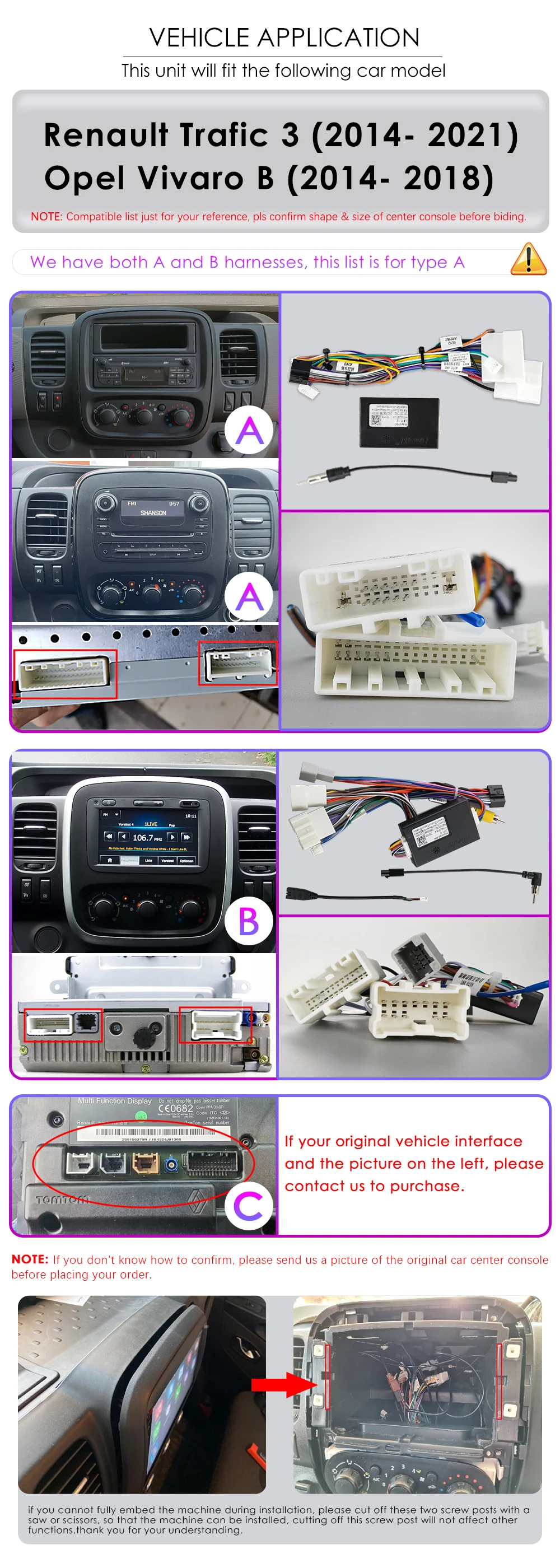 Hizpo Intelligente Navigation für Renault Trafic 3 2014-2021 für Opel Vivaro B 2014-2018 Carplay GPS Stereo Multimedia-Player RDS – Detail 3