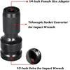 1/2" Square To 1/4" Hex Ratchet Socket Wrench Socket Adapter Spanner Set Drive Converter Universal Adaptive Impact Tool 5