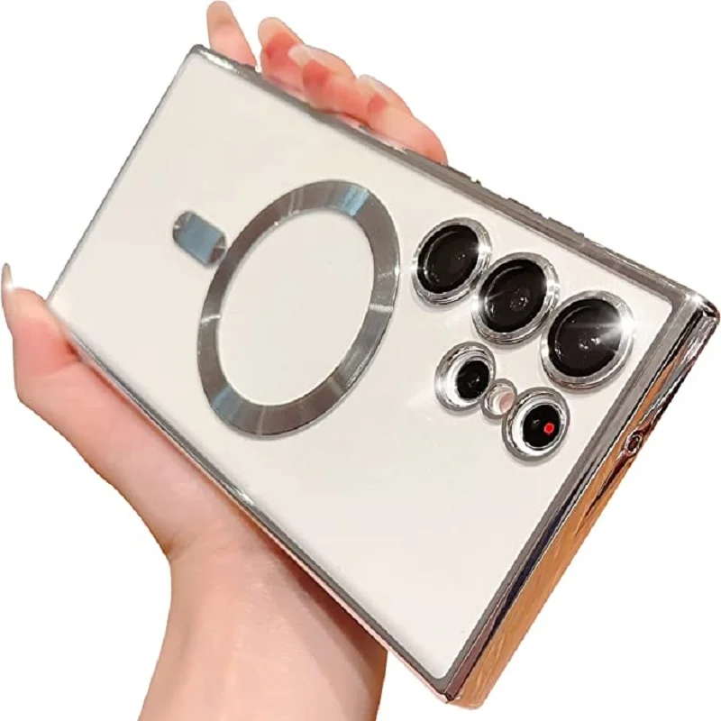 Custodia di ricarica wireless magnetica Magsafe per Samsung Galaxy S23 S22 S21 Ultra Note10 Note20Ultra custodia protettiva antiurto_voghion.com