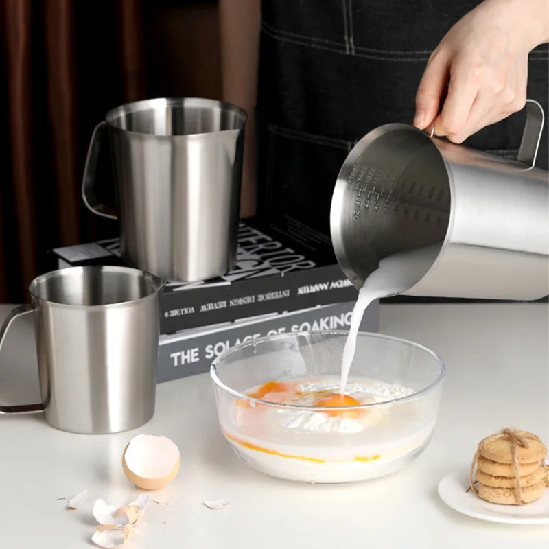 

Large-capacity 304 Stainless Steel Measuring Cups Thickened Household Measuring Cups Milk Tea Baking Cup Graduated Coffee Tool