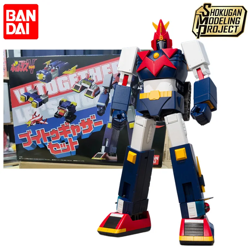 

In Stock BANDAI Shokugan SMP Super Electromagnetic Machine Voltes V Together Set Movable Deformation Action Toy Figures Gifts
