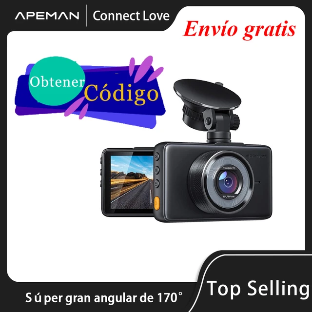 Apeman Cámara de coche salpicadero DVR 1080P FHD camara coche delantera  grabar, grabadora de vídeo de conducción, pantalla LCD de 3 pulgadas, gran  angular de 170 °, Sensor G, WDR, Monitor de aparcamiento