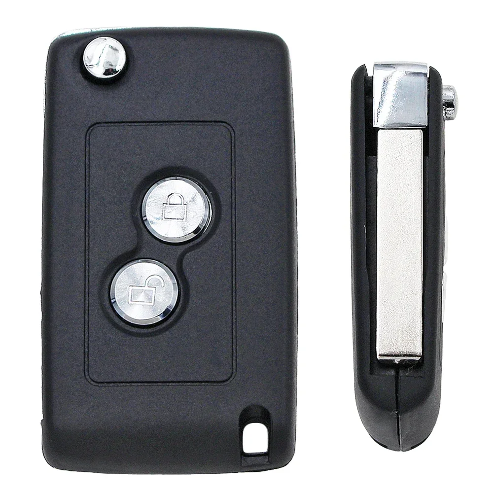 Ecusells Folding Flip 2 Button Remote Car Key Shell Case HU83 / NE73 Blade for Peugeot 307 107 1007 207 407 607 206 205 106 405