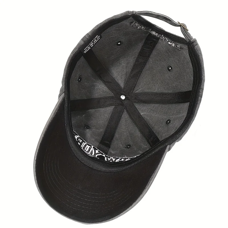 Baseballkappe mit besticktem Buchstaben für Damen und Herren, verstellbare, wassergewaschene Retro-Entenschnabelmütze, tragbar, atmungsaktiv und cool – Detail 9