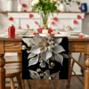 1 Piece of Elegant White and Gold Floral Table Runner, Durable Polyester Fiber, Rectangular |   Perfect Suitable for Holiday Meals and Outdoor Parties 2