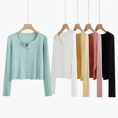 

2 Green Summer Sun Protective Cardigan Korean Fashion Slim Tops Long Sleeve Clothing Women New in Outerwears Pink Black White