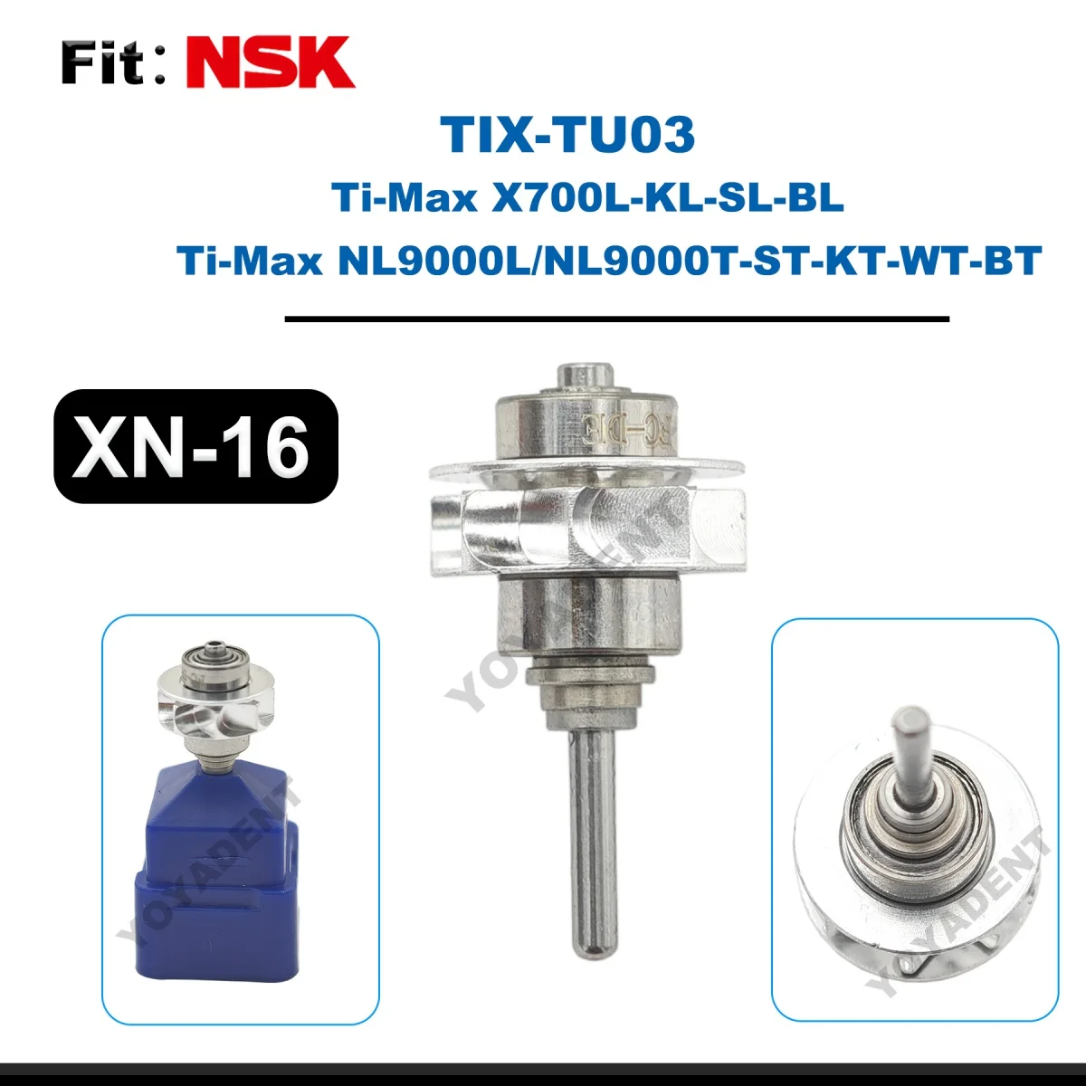 Fit NSK Ti-Max X450L/X500L/X600L/X650L/X700L/NL9000S/NL9000T/NL9000M High Speed Handpiece Dental Turbine Cartridge Rotorr 4