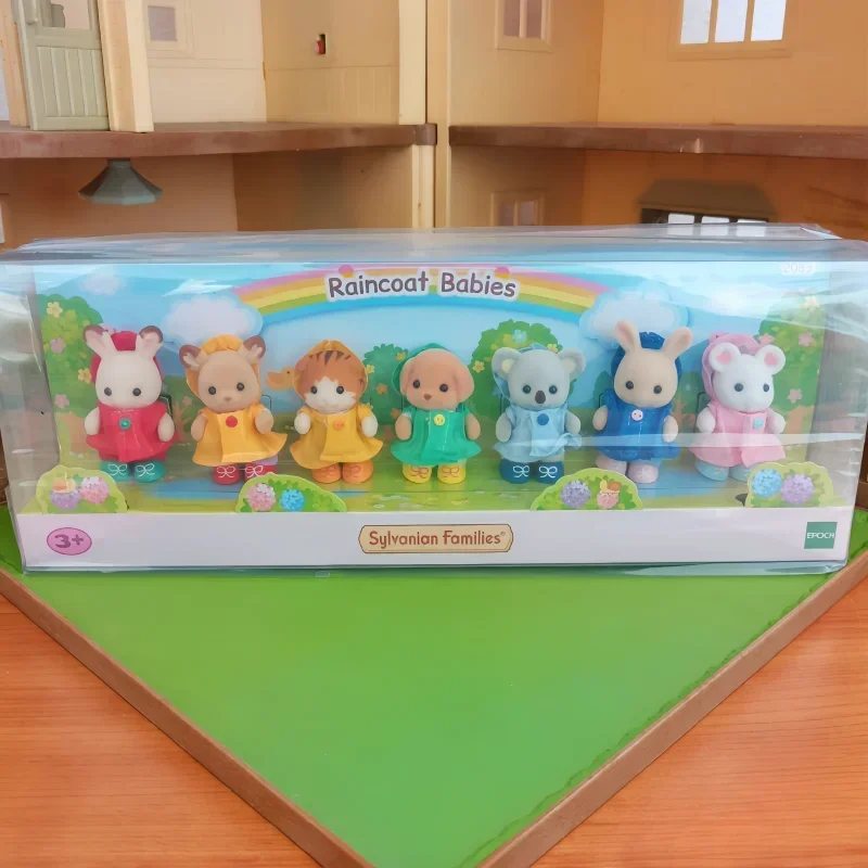 

Sylvanian families Limited Rainbow Raincoat Cute Crossdressing Doll Toy Girl Boy Imitation Family Toy christmas toy Gifts