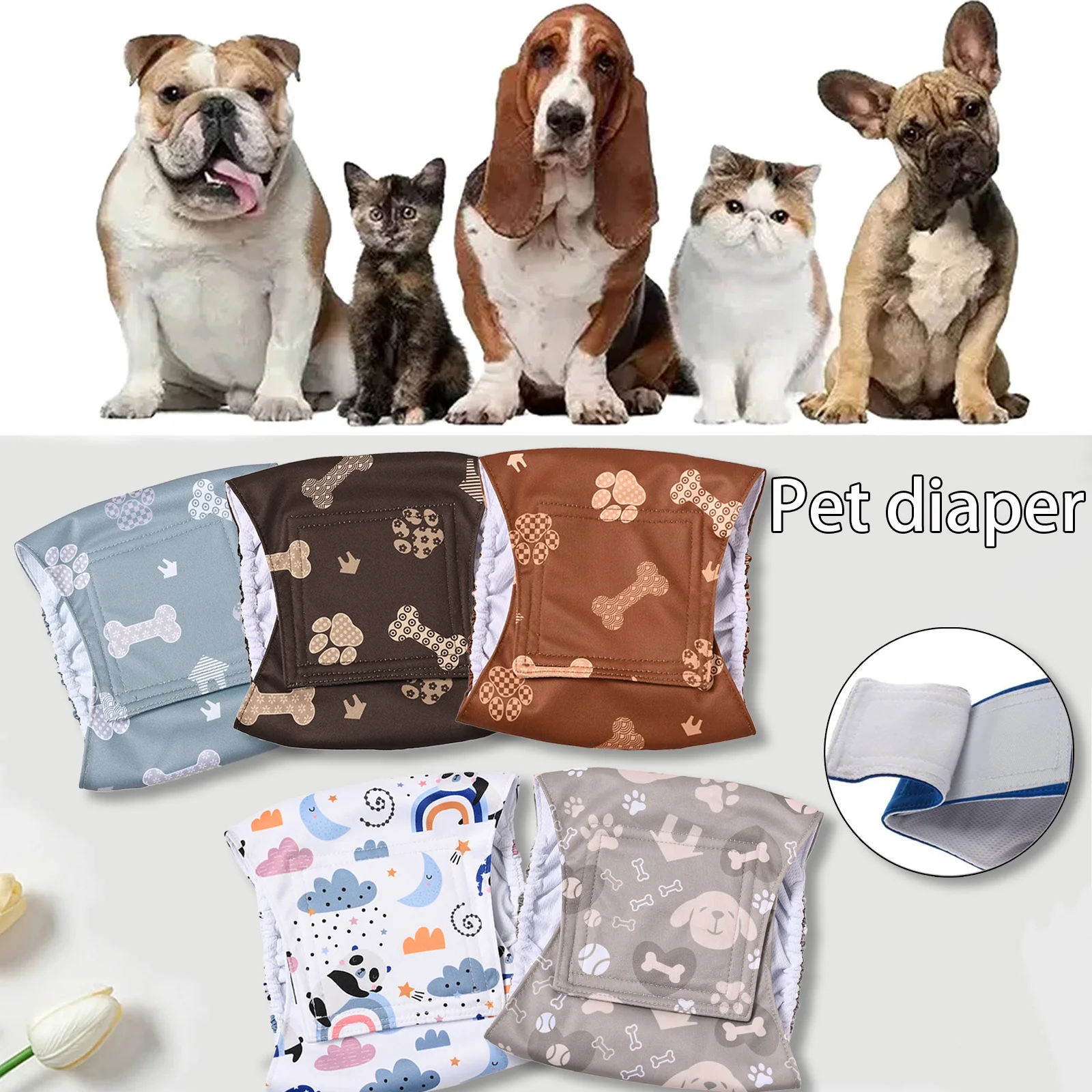 Washable Reusable Pet Male Dog Cloth Diaper Physiological Sanitary Dog Shorts Underwear Pant for Pet Dogs dog diapers pet diapers dog nappies dog shorts