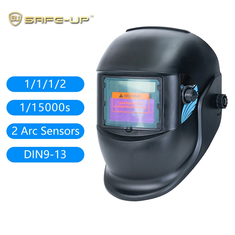 SAFE-UP 92*42 Professional Solar Darkening Welding Mask Protective Welding Helmet for Grinder Cutting  2 Arc Sensors