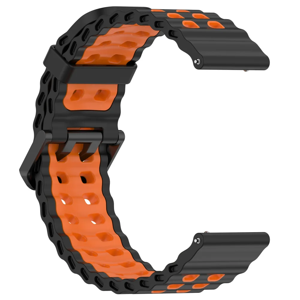 Two-Tone Silicone Ocean Sport Watch Band