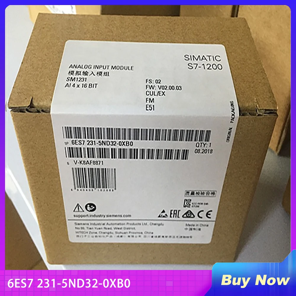 6 Es7 231-5Nd32-0Xb0 Per Siemens Simatic S7-1200 Ingresso Analogico Sm 1231