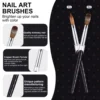 2PC Nail Acrylic Brush 100%Kolinsky Sable Acrylic Brush UV Gel Carving Pen Brush Liquid Powder DIY Nail Drawing Nail Art Brushes 1