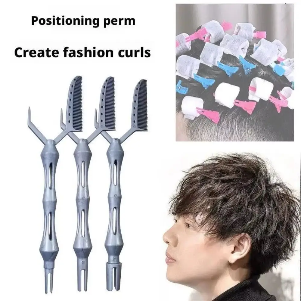 3pcs/set New Hair Cutting Perm Comb Plastic Grey Barber Shop Hair Perm Comb Hairdressing Combs Barber Accessories