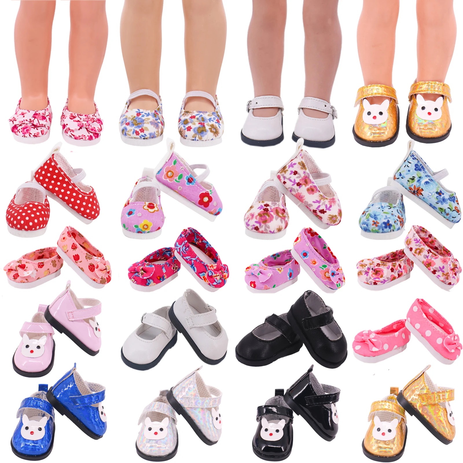 Cute 5Cm Doll Shoes Paola Reina Wellie Wisher Floral&Pu Shoes For 14.5 Inch Doll&EXO&Blythe Doll Accessories Girl DIY Toys 11 styles skirt doll clothes accessories 5 cm doll shoes for 14 5 inch wellie wisher