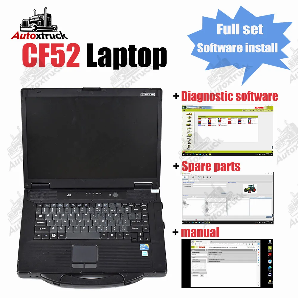 

For Claas CDS Multiple software [Diagnostic Software/Spare parts/manual] CF19/CFC2/CF52/CF53 Laptop