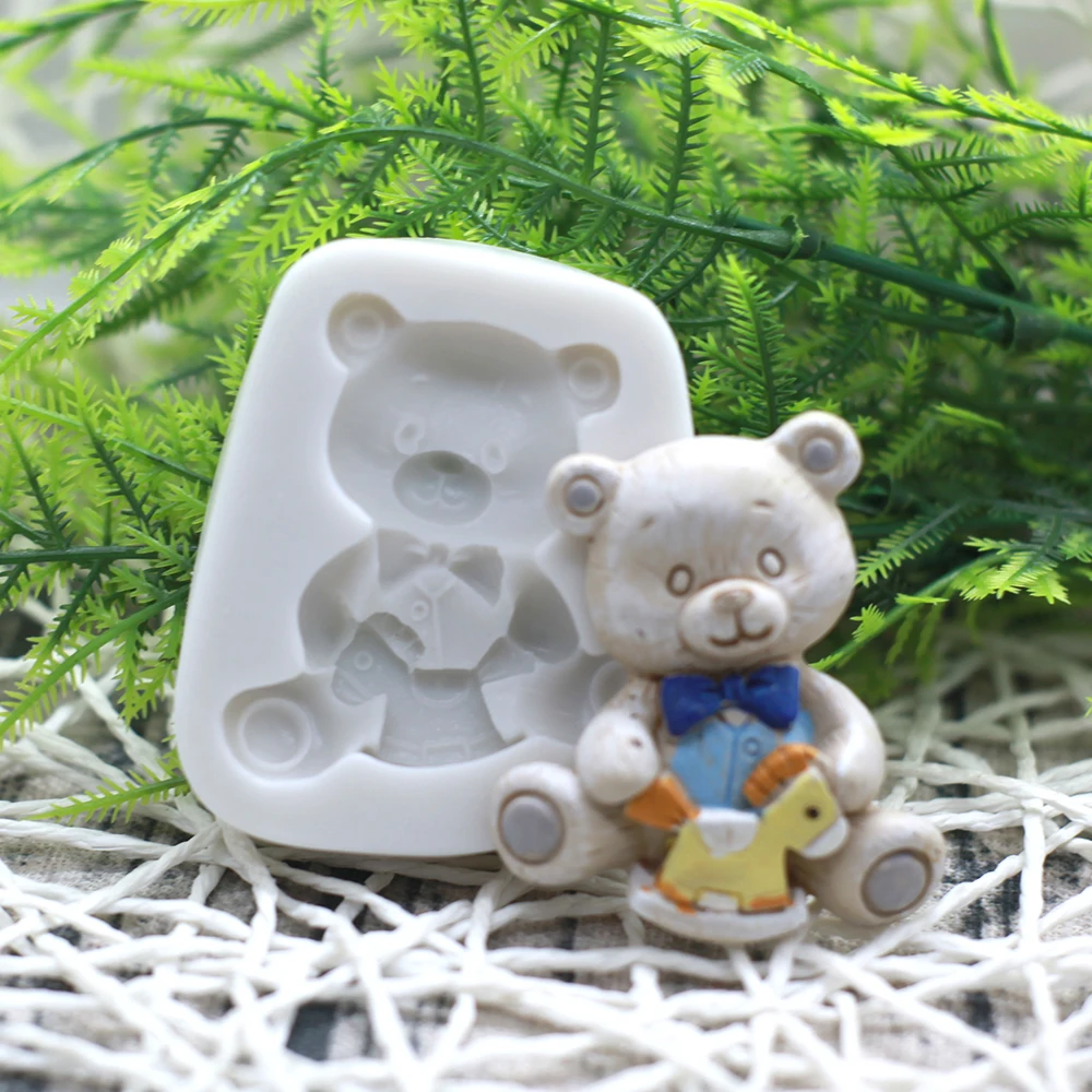 Silicone Mold 3D Bear Series Candy Clay Resin Fondant Baby Birthday Cake Decorating Tools Chocolate Gumpaste