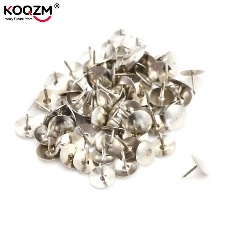 Push Pins 80Pcs/box Metal Push Pin Silver Tone Corkboard Photo Push Pins Thumb Tacks Stationery
