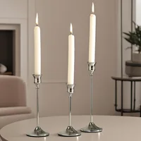 Vintage Elegant Metal Set of 3 Tabletop Candle Holders, Suitable for Wedding Anniversary, Home and Hotel Decoration 3