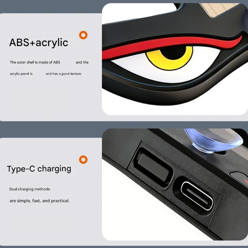 Solar Powered Car Neon Light Wireless Cool Demon EYE Led Ambient Light Suction Cup USB Rechargeable Atmosphere Breathing Lamp 4