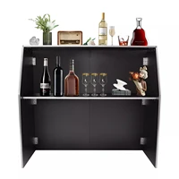 Foldable Portable Bar Cabinet - Rectangular Freestanding Event Bar 2