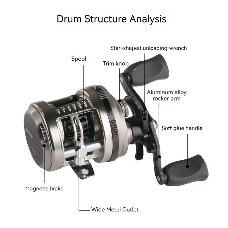 ANATONO Baitcasting Reel Lightweight Spool 6.3:1 Gear Ratio Metal Fishing  Wheel 8kg Max Drag Saltwater High Speed Fishing Reel - AliExpress