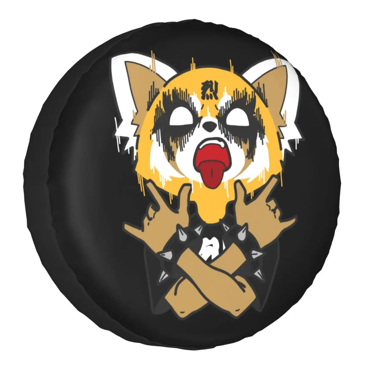 Death Metal Aggretsuko Aggressive Retsuko Spare Tire Cover For Toyota Land Cruiser Prado Jeep Rv Suv Camper 14" 15" 16" 17" Inch