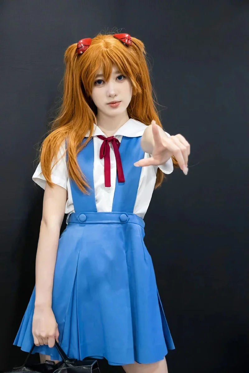 Neon Genesis Evangelion Asuka Langley School Uniform Cosplay Costume