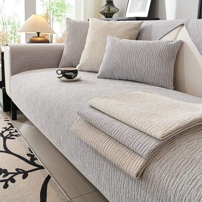 Chenille Waterproof Anti-Slip Sofa Cover Simple Couch Cushion Easy-going Living Room Seat Slipcover 3