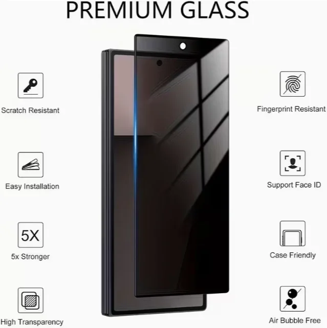 Premium Privacy Screen Protector (2-Pack) - Wear-Resistant, 9H Hardness, Clear Front View with Side View Blocking