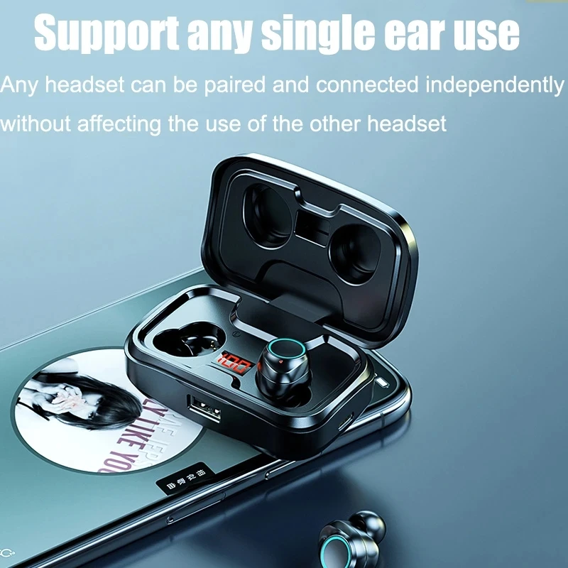 Tws Fone de Ouvido sem Fio 3500mah Caixa de Carregamento Bluetooth-compatível Fone de Ouvido 9d Estéreo Fones de Ouvido à Prova dc Água tipo c Cabo X10 - Image 4