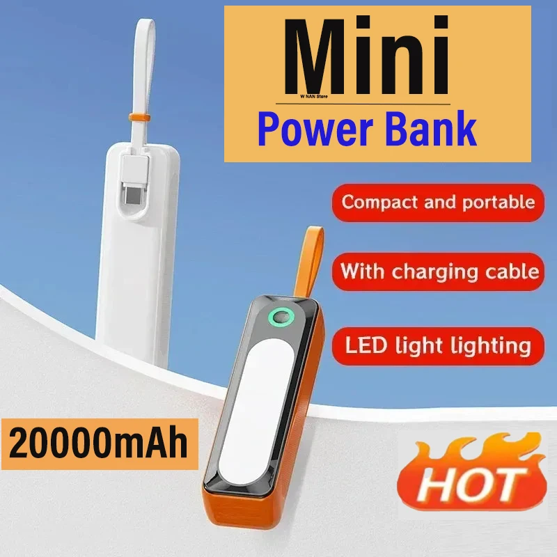 Mini Power Bank Portable 20000mAh Charger Power Bank Slim External Battery for IPhone Xiaomi Huawei Samsung Backup Battery