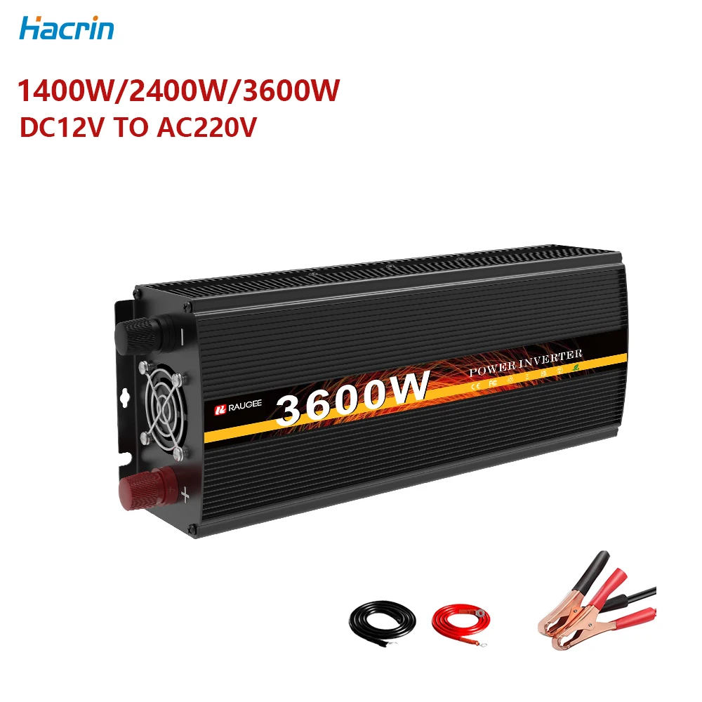

Power Inverter DC 12v AC 220v Sine Wave 1400W 2400W 3600W Voltage 50HZ Car Transfer Converter for Home Boiler Universal Socket