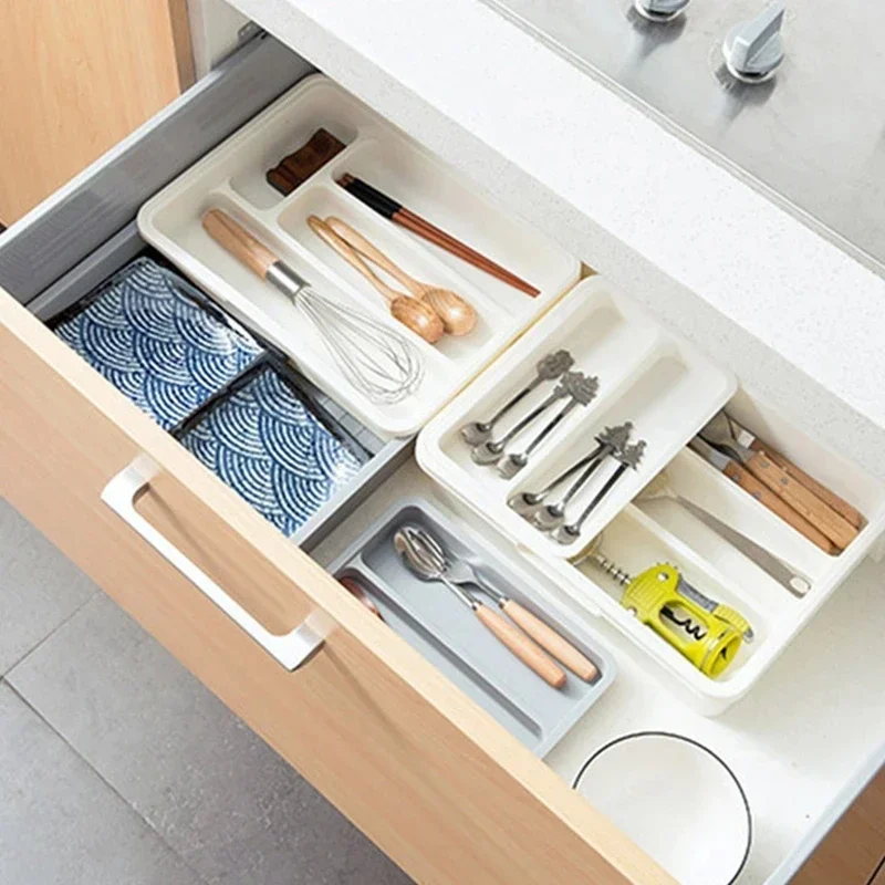 Tableware Organizer Expandable Cutlery Storage Tray Knife Block Holder Spoon Fork Separation Box Kitchen Drawer Container storage tray cutlery organizer flatware organizer silverware organizer
