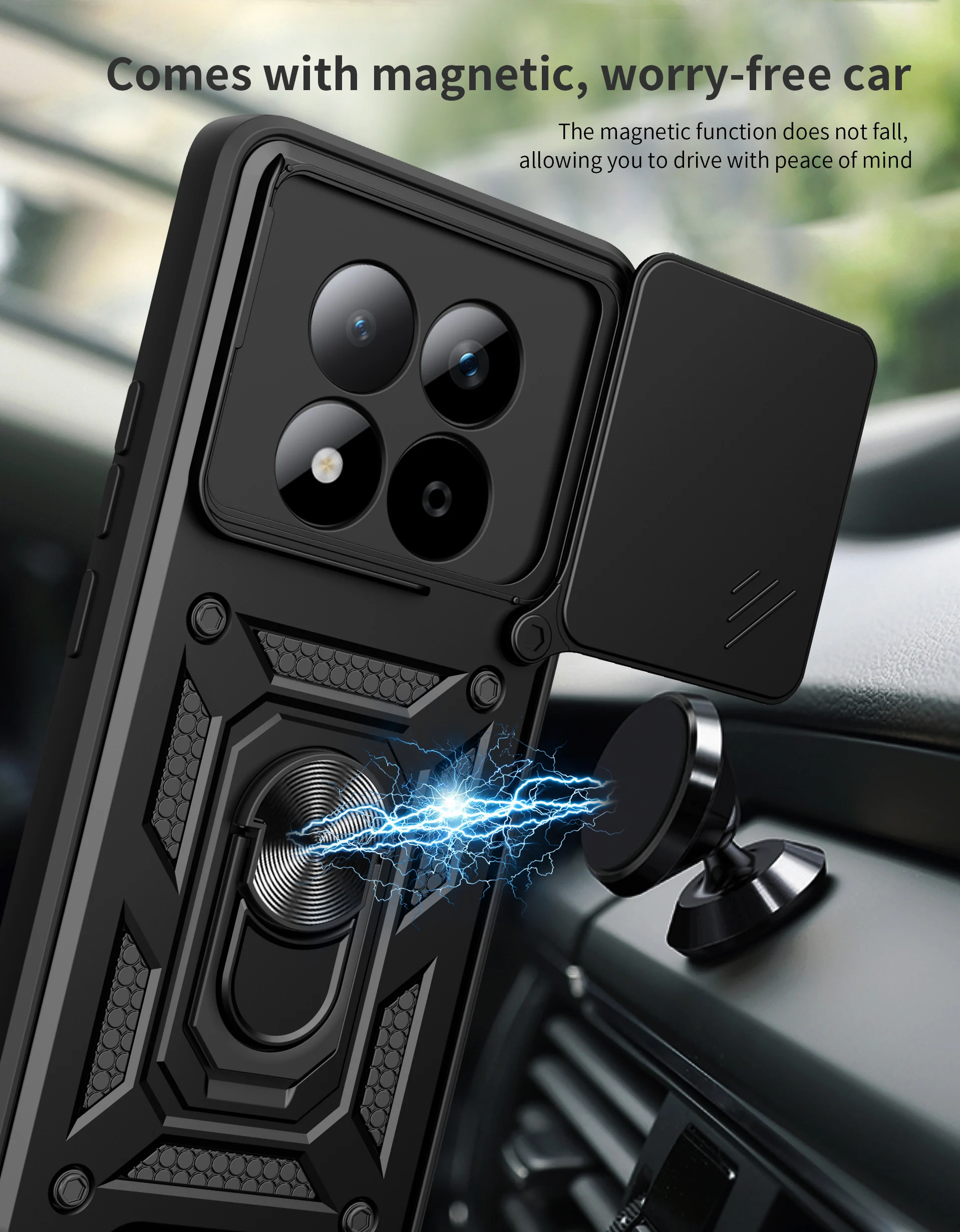 Shockproof Slide Lens Armor Phone Cover - Durable Protective Case with Coque s Etui