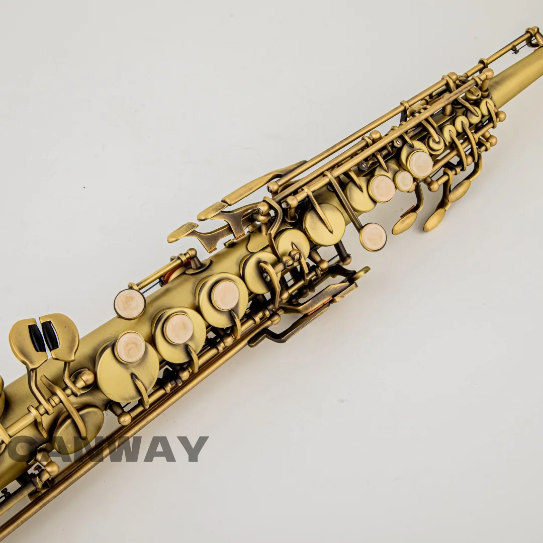 France copper Mark VI brass straight soprano sax saxophone Bb B flat woodwind instrument natural shell key carve pattern